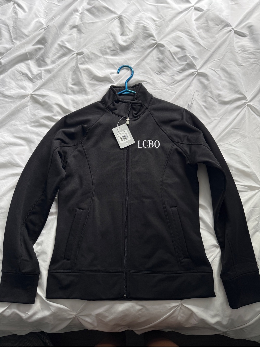 Women's LCBO Elevate Okapi Athletic Knit Jacket Black Full-Zip Jacket Sweater